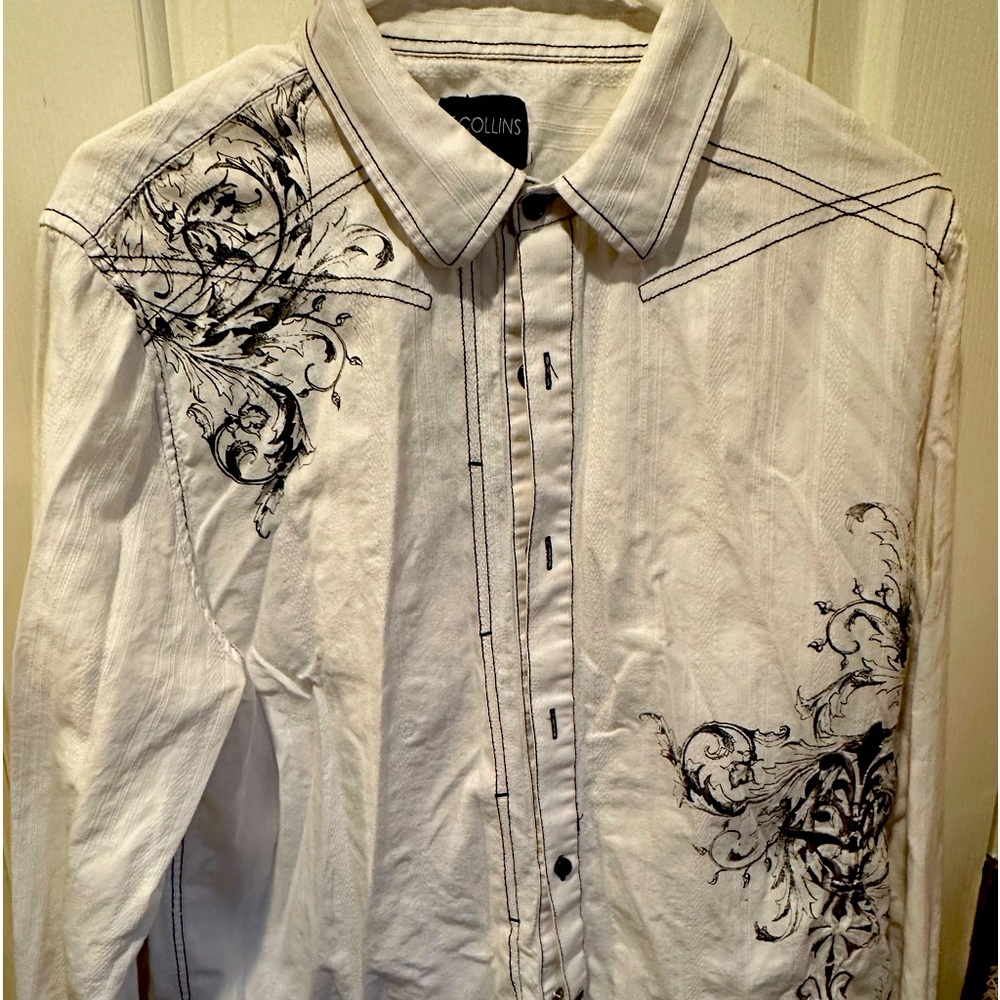 AT Collins Men’s Western Style Button Down Shirt Size XL